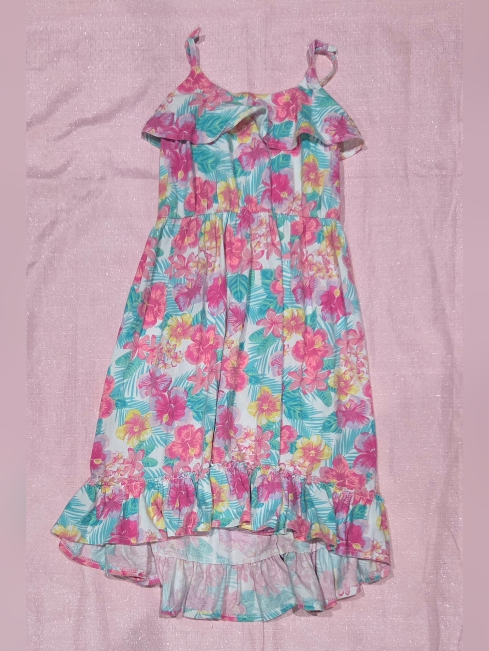 The Children's Place Tropical Floral Sundress - Pink, Teal & Yellow